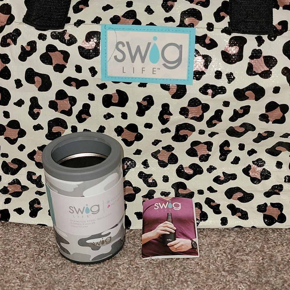 Swig Life Stainless Steel Insulated Cooler Can Bottle Koozie Holder Cold / Hot